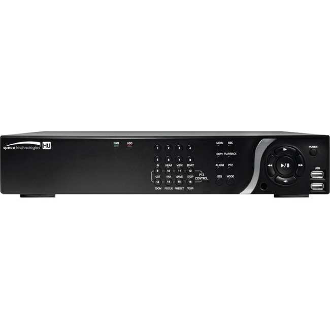Speco 16 Channel 4K IP, HD-TVI Hybrid Video Recorder - 32 TB HDD