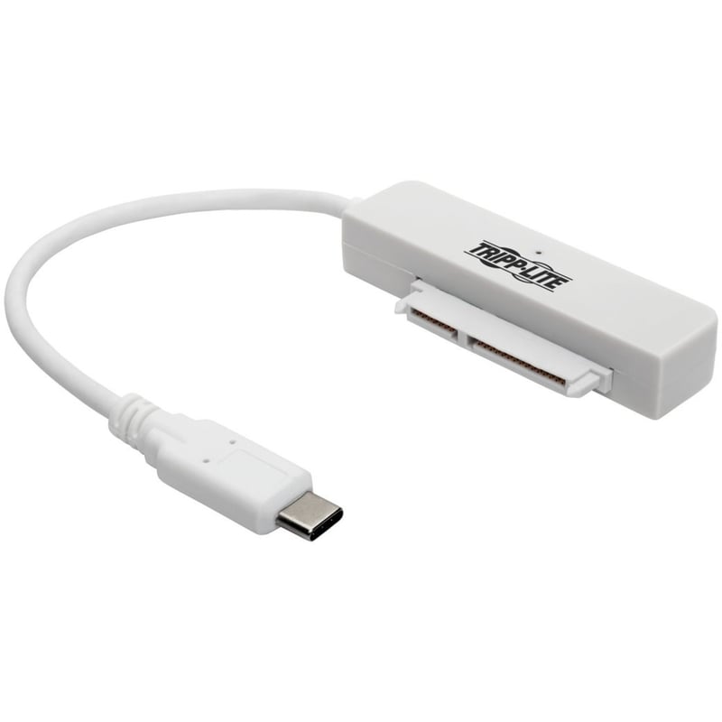 Tripp Lite by Eaton USB 3.2 Gen 2 (10 Gbps) USB-C to SATA III Adapter Cable with UASP 2.5 in. SATA Hard Drives Thunderbolt 3 Compatible White - Thumbnail 1