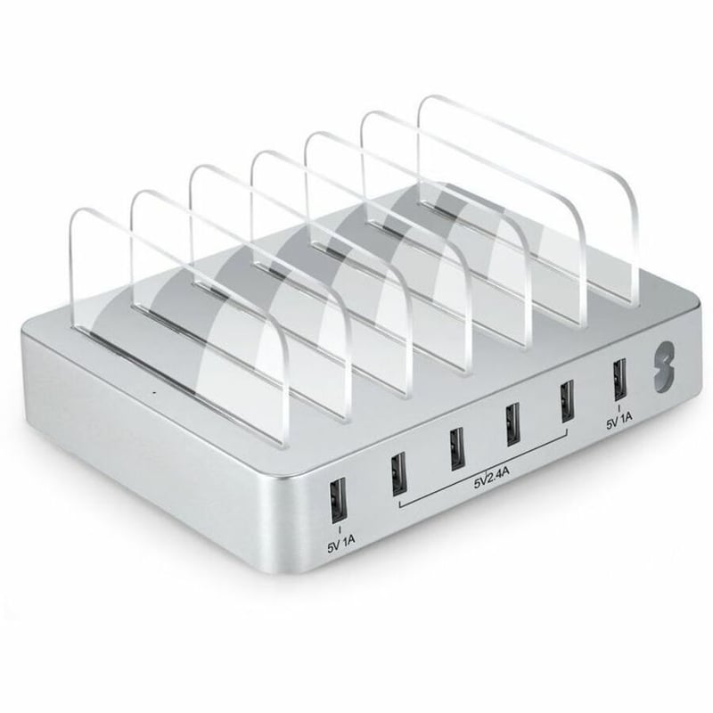 50W 6 PORT CHARGING STATION USB A MULTIPORT CHARGING STATION - Thumbnail 1