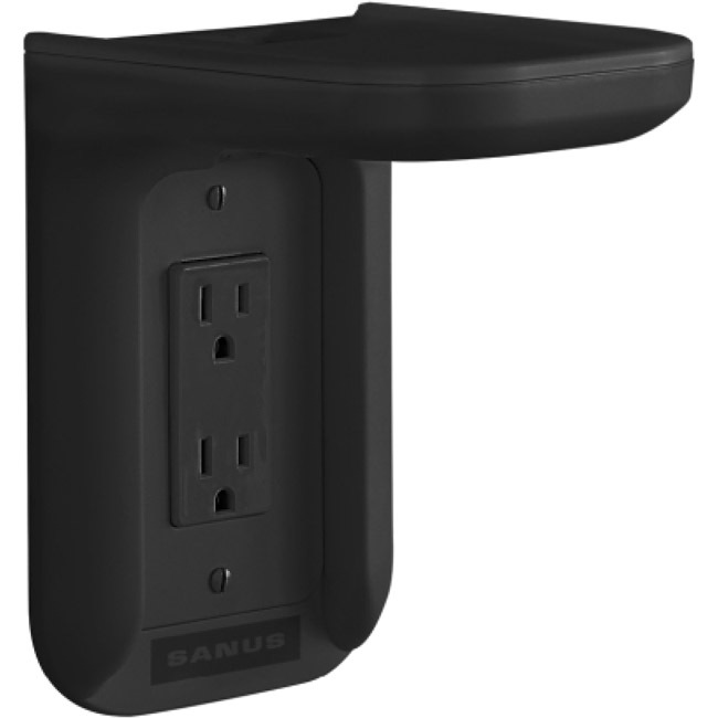 Sanus Outlet Shelf for Speakers - Outlet Shelf Wall Holder up to 10 lbs. - Black - Thumbnail 1