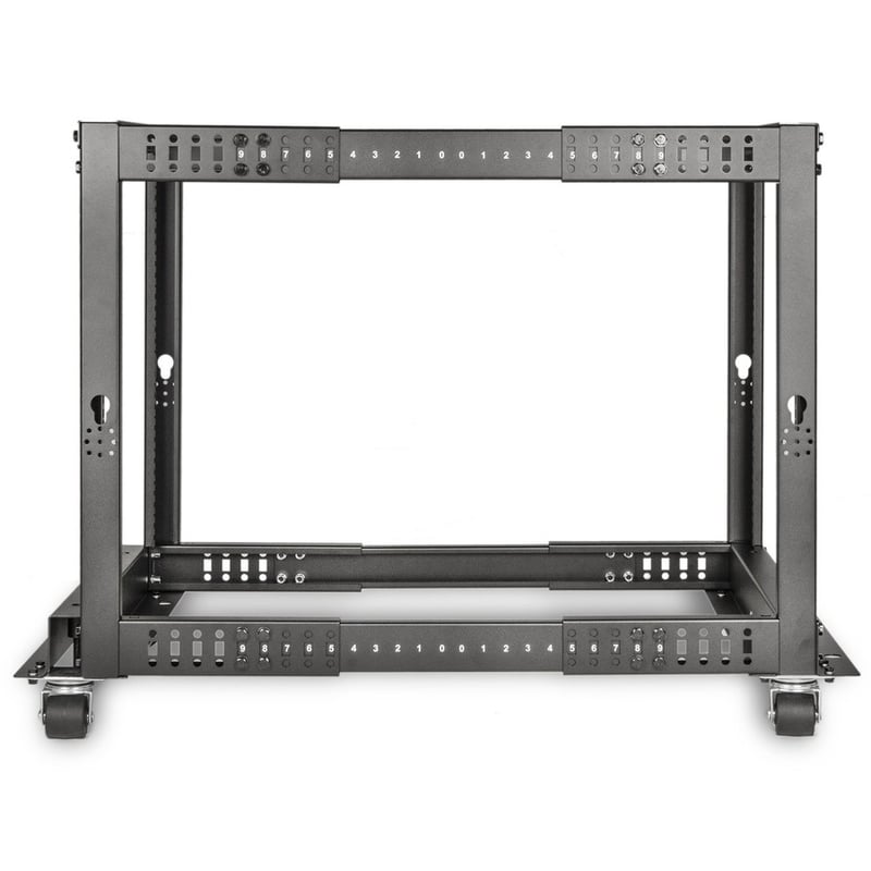 Rocstor SolidRack 12U Adjustable Depth Open Frame 4 Post Rack w/ Casters - Thumbnail 2