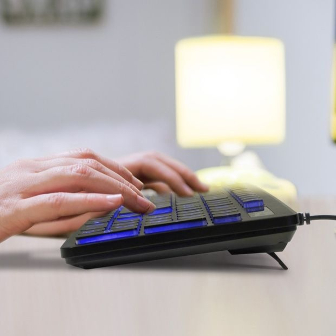 Aluratek Large Print Tri-color LED Backlight Illuminated Keyboard - Thumbnail 4