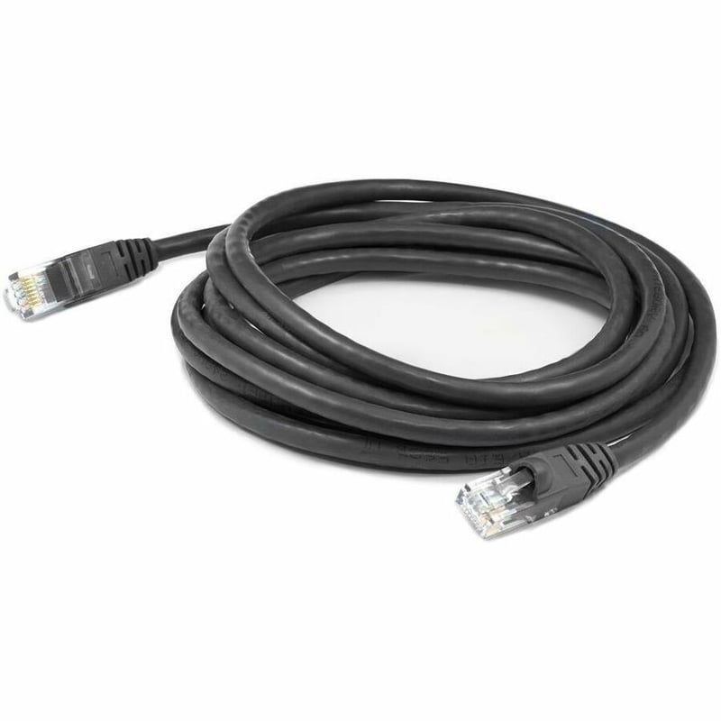 AddOn 1ft Black CAT 6A Shielded PVC Ethernet Cable Snagless Easy Clear Boot RJ-45 M/M