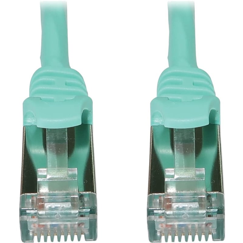 Eaton Tripp Lite Series Cat6a 10G Snagless Shielded Slim STP Ethernet Cable (RJ45 M/M), PoE, Aqua, 7 ft. (2.1 m) - Thumbnail 2