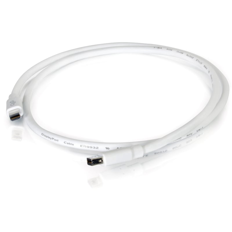 C2G 10ft Mini DisplayPort Cable M/M - White - Thumbnail 2