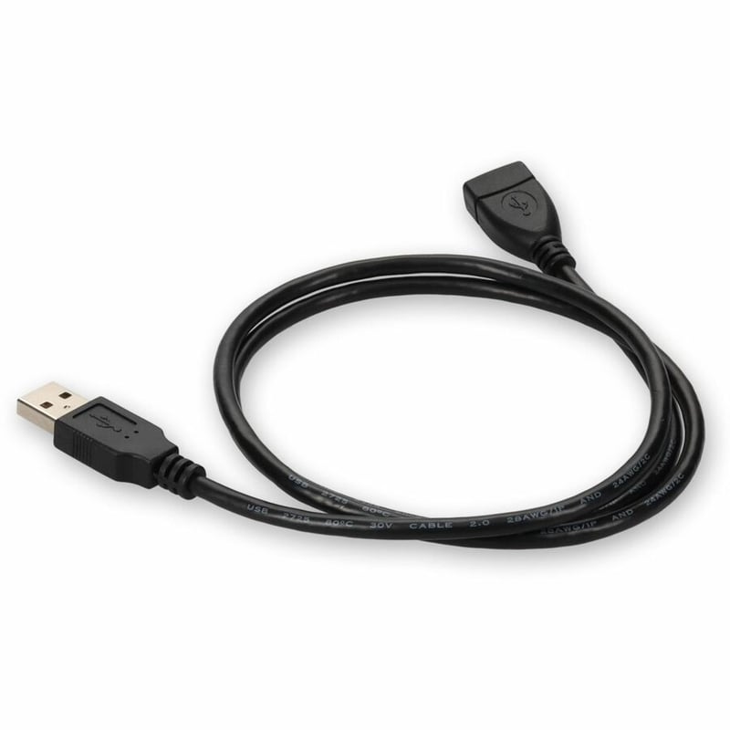 AddOn 5ft USB 2.0 (A) Male to Female Black Cable - Thumbnail 3