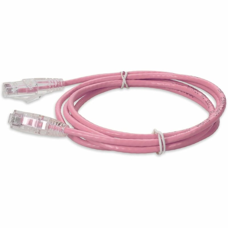 AddOn 5ft Pink CAT 6A Slim PVC Ethernet Cable Snagless Clear-Claw RJ-45 M/M - Thumbnail 2