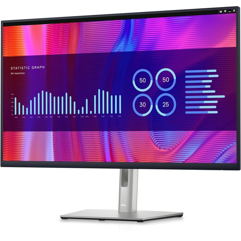 Dell P3223DE 32" Class QHD LCD Monitor - 16:9 - Black, Silver - Thumbnail 2