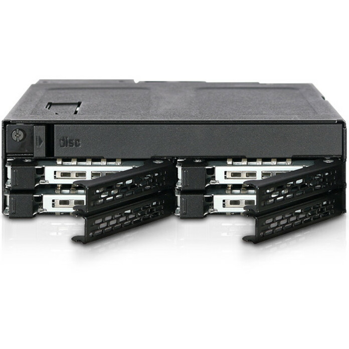 Icy Dock ToughArmor MB604SPO-B Drive Enclosure for 5.25" - Serial ATA/600 Host Interface Internal - Black - Thumbnail 2