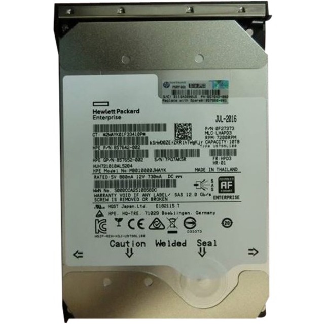 HPE Sourcing 10 TB Hard Drive - 3.5" Internal - SAS (12Gb/s SAS) - Thumbnail 3