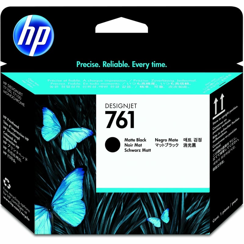 HP 761 (CH648A) Original Inkjet Printhead - Single Pack - Matte Black - 1 Each - Thumbnail 1