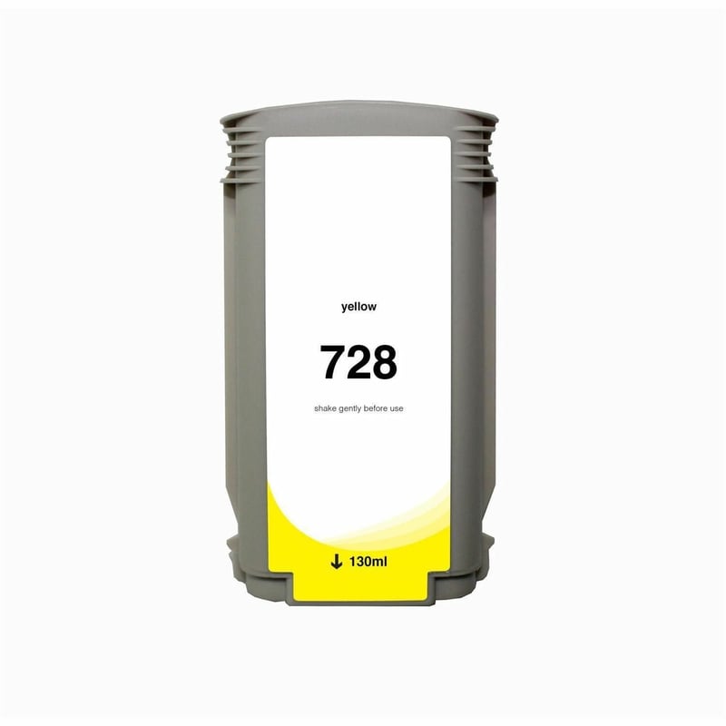 WF Non-OEM New Yellow Wide Format Ink Cartridge for HP 728 (F9J65A) - Thumbnail 1
