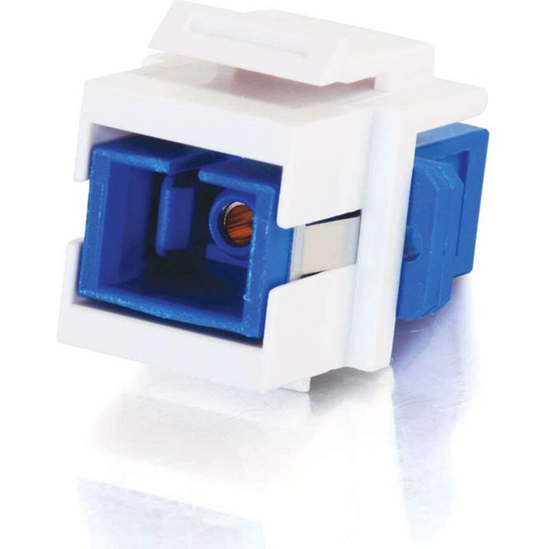 C2G Snap-In SC Fiber F/F Keystone Insert Module - White - Thumbnail 1