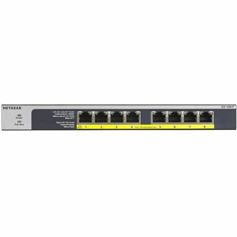 Netgear 8-Port PoE/PoE+ Gigabit Ethernet Unmanaged Switch (GS108LP) - Thumbnail 2