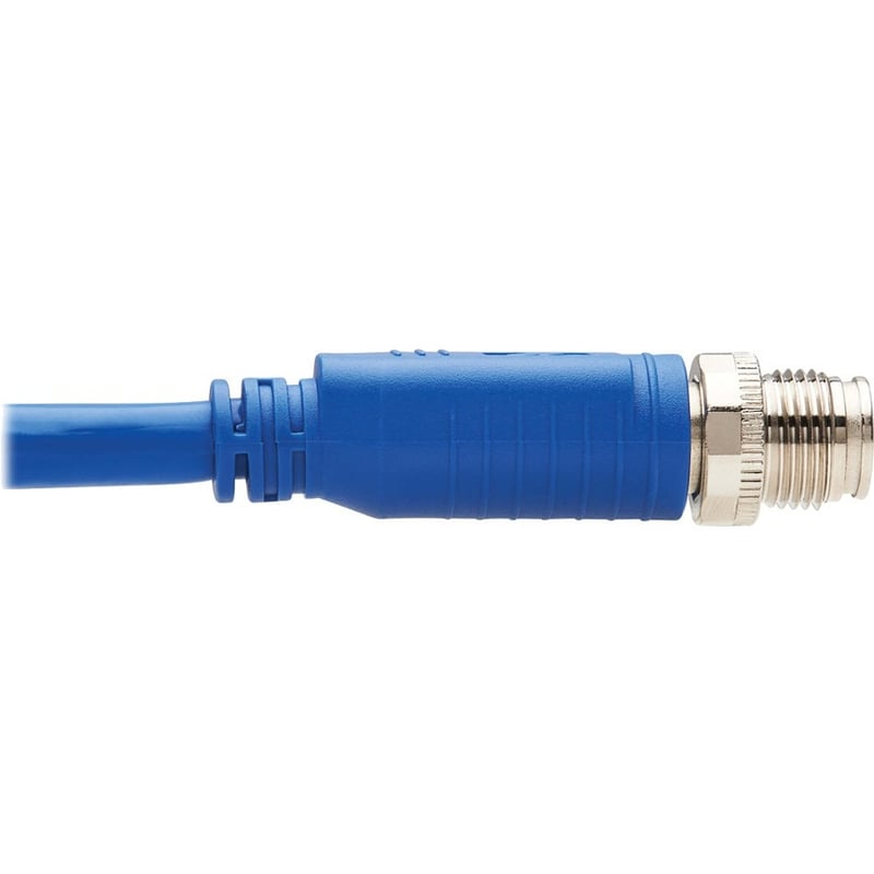 Eaton Tripp Lite Series M12 X-Code Cat6a 10G F/UTP CMR-LP Shielded Ethernet Cable (M12 M/RJ45 M), IP68, PoE, Blue, 5 m (16.4 ft.) - Thumbnail 4