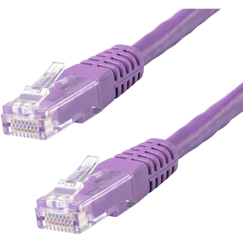 StarTech.com 50ft CAT6 Ethernet Cable - Purple Molded Gigabit - 100W PoE UTP 650MHz - Category 6 Patch Cord UL Certified Wiring/TIA - Thumbnail 1