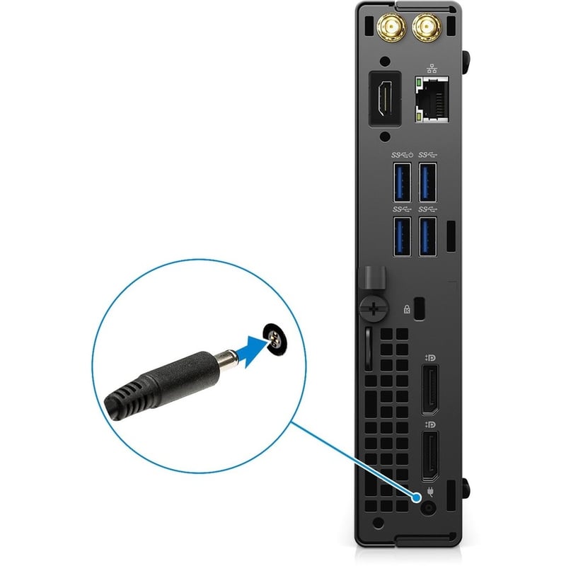Dell OptiPlex 5000 5090 Desktop Computer - Intel Core i5 10th Gen i5-10500T Hexa-core (6 Core) 2.30 GHz - 16 GB RAM DDR4 SDRAM - 256 GB M.2 PCI Express NVMe 3.0 x4 SSD - Micro PC - Black - Thumbnail 5