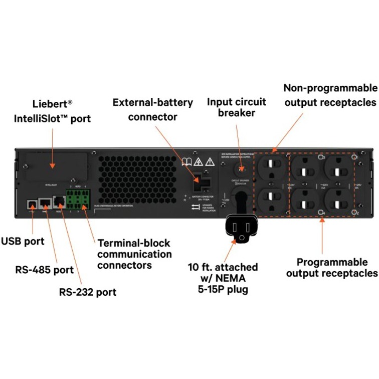 Vertiv Liebert GXT5 2000VA 120V UPS With RDU101 SNMP/Webcard - Thumbnail 3