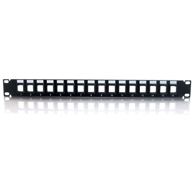 C2G 16-Port Patch Panel - Blank Keystone - 1U - 19" - Thumbnail 2