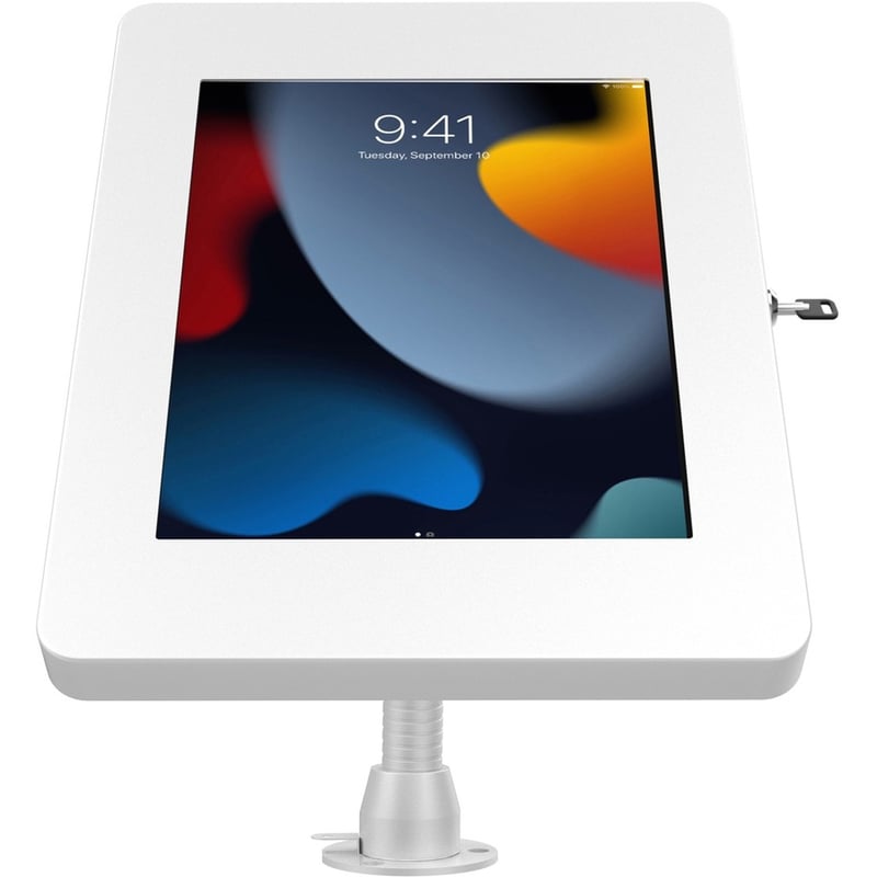 CTA Digital Premium Security Kiosk Stand with Gooseneck Tabletop Mount (White) - Thumbnail 3