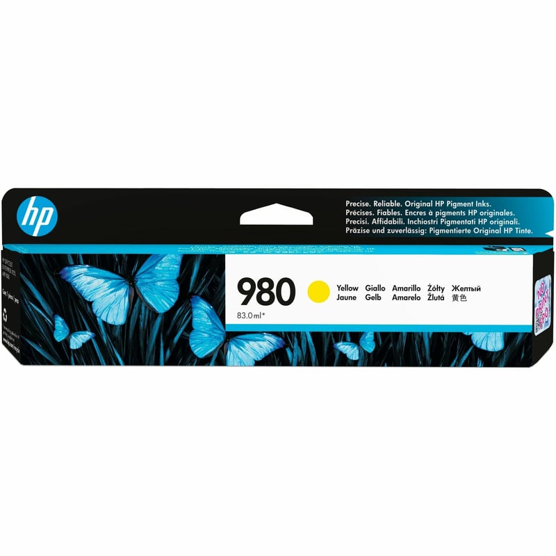 HP 980 (D8J09A) Original Inkjet Ink Cartridge - Single Pack - Yellow - 1 Each - Thumbnail 1