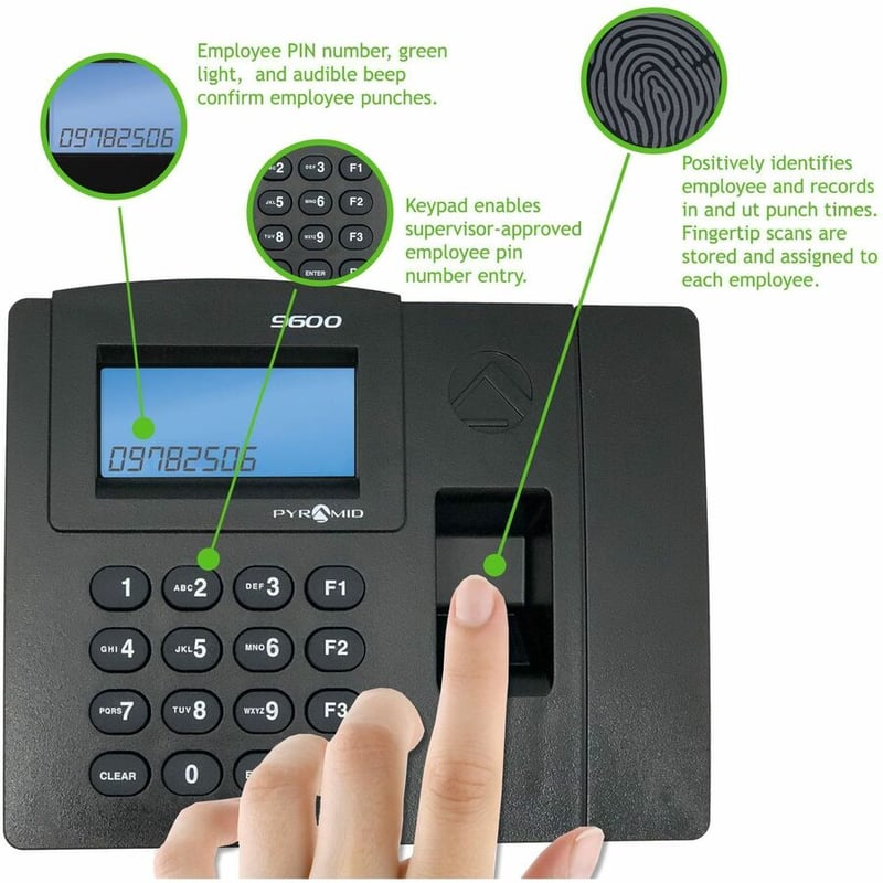 Pyramid TimeTrax Elite Biometric Time Clock Terminal - Thumbnail 2