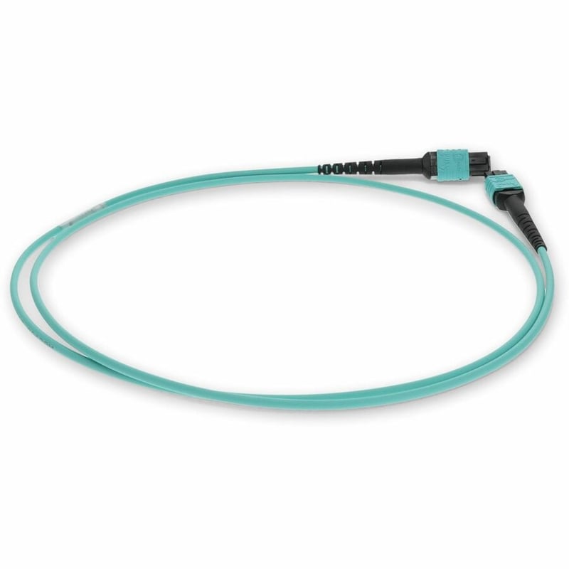 AddOn 4m MPO (Female) to MPO (Female) 12-Strand Aqua OM3 Crossover Fiber OFNR (Riser-Rated) Patch Cable - Thumbnail 5