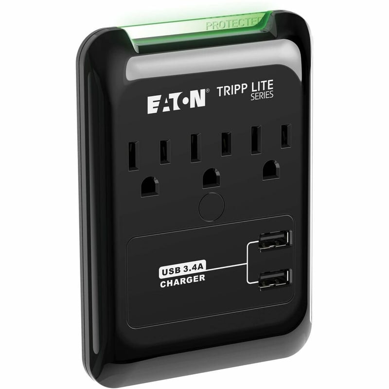 Tripp Lite by Eaton Protect It! 3-Outlet Surge Protector Direct Plug-In 540 Joules 3.4 A USB Charger Diagnostic LED - Thumbnail 5