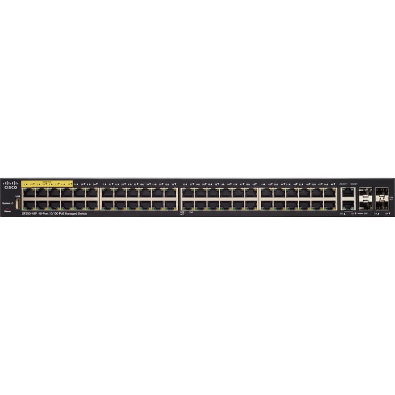 Cisco SF350-48P 48-Port 10 100 PoE Managed Switch - Thumbnail 3