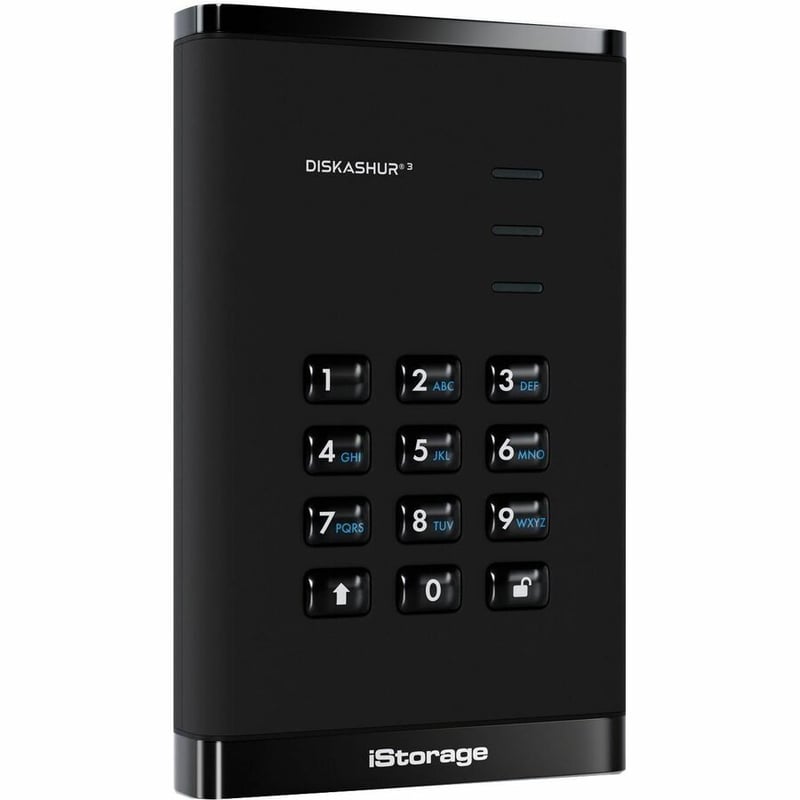 ISTORAGE DISKASHUR3 HDD-PIN-BLK 2TB HARDWARE ENCRYPTED HDD - Thumbnail 2