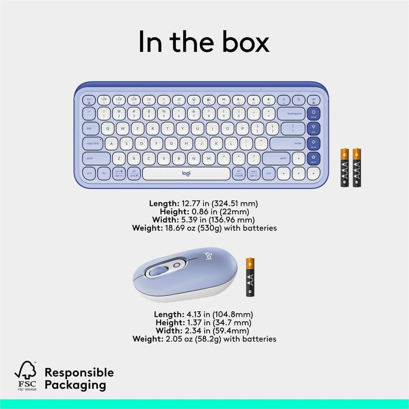POP ICON COMBO KEYBOARD MOUSE LILAC OFF-WHITE - Thumbnail 3