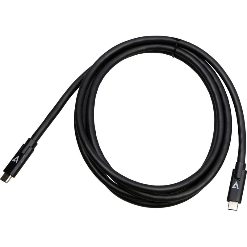 V7 USB-C Male to USB-C Male Cable USB 3.2 Gen2 10 Gbps 3A 2m/6.6ft Black - Thumbnail 1