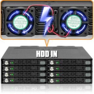 Icy Dock ToughArmor MB998SK-B Drive Enclosure for 5.25" - Serial ATA/600 Host Interface External - Black - Thumbnail 4
