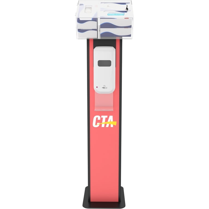CTA Digital Premium Locking Sanitizing Station Stand with Graphic Card Slot (Black) - Thumbnail 4