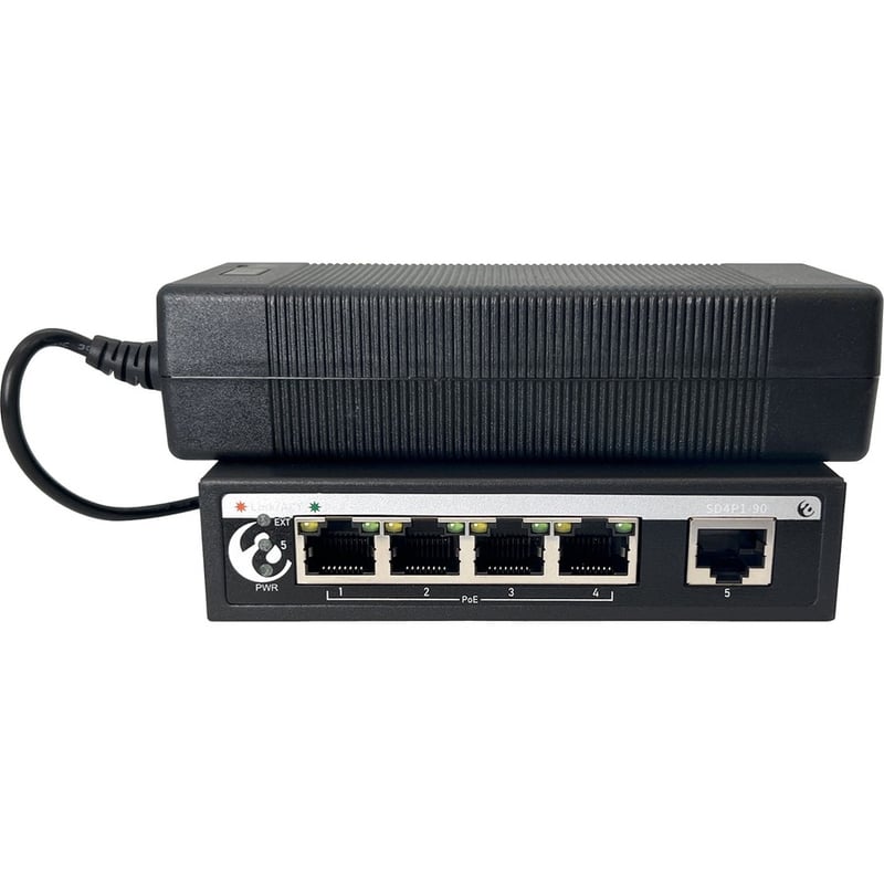 Amer Networks - 5ports 10/100Mbps PoE switch 96W af/at - Thumbnail 2