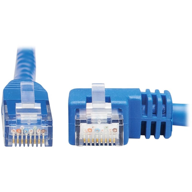 Eaton Tripp Lite Series Right-Angle Cat6 Gigabit Molded UTP Ethernet Cable (RJ45 Right-Angle M to RJ45 M), Blue, 20 ft. (6.09 m) - Thumbnail 3