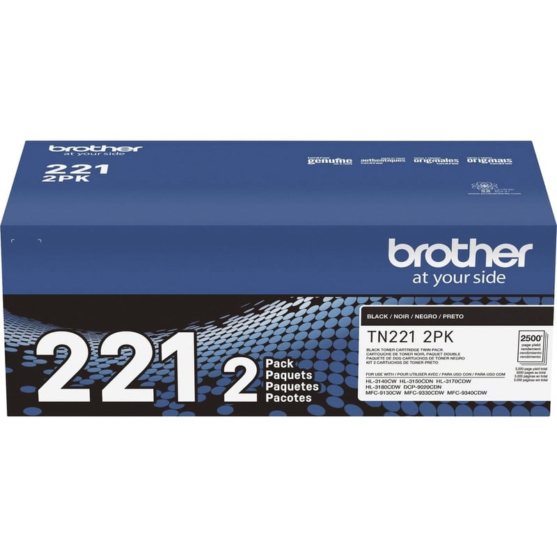 Brother TN221 Original Standard Yield Laser Toner Cartridge - Twin-pack - Black - 2 / Box - Thumbnail 2