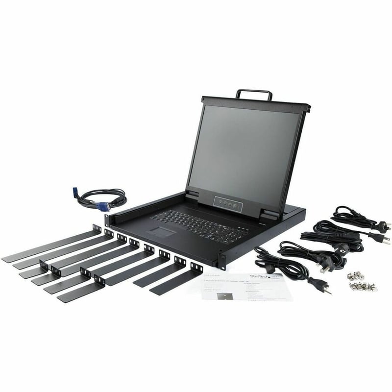 StarTech.com Rackmount KVM Console - 1U 19" LCD Monitor Single Port VGA KVM Server Rack Drawer includes Cables & Hardware - USB Support - Thumbnail 4