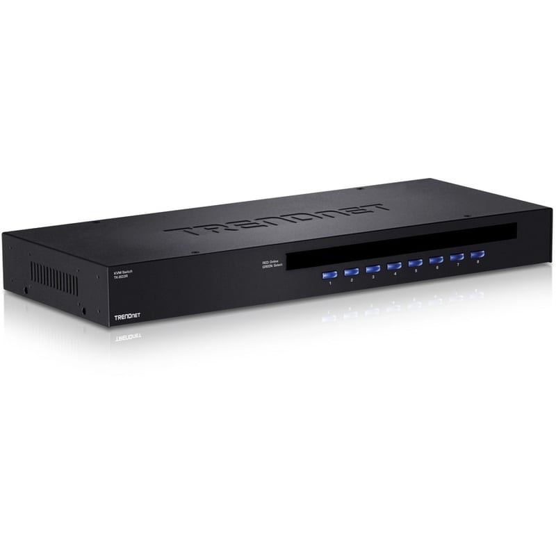 TRENDnet 8-Port USB/PS2 Rack Mount KVM Switch, TK-803R, VGA & USB Connection, Supports USB & PS/2 Connections, Device Monitoring, Auto Scan, Audible Feedback, Control up to 8 Computers/Servers - Thumbnail 2