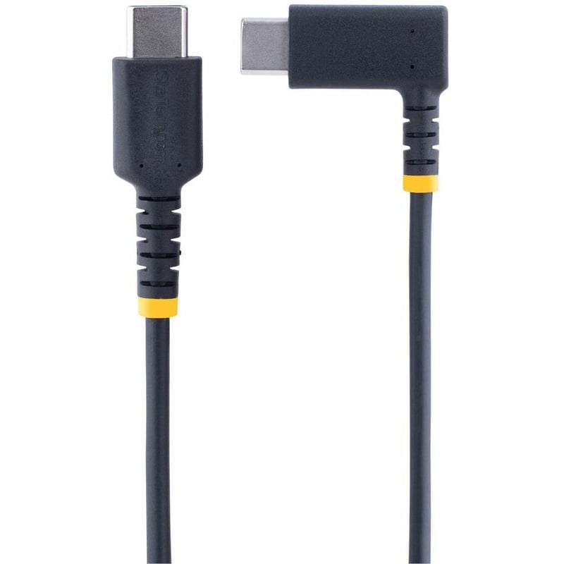 StarTech.com 3ft (1m) USB C Charging Cable Right Angle, 60W PD 3A, Heavy Duty Fast Charge USB-C Cable, Durable Rugged Aramid Fiber - Thumbnail 3