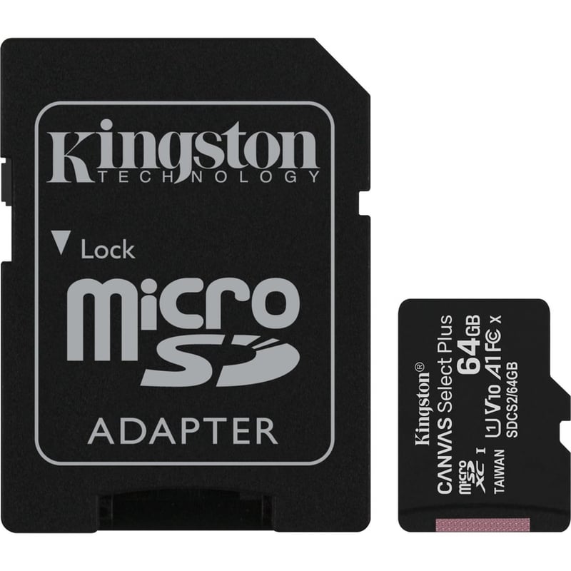 Kingston Canvas Select Plus SDCS2 64 GB Class 10/UHS-I (U1) microSDXC - 1 Pack - Thumbnail 2