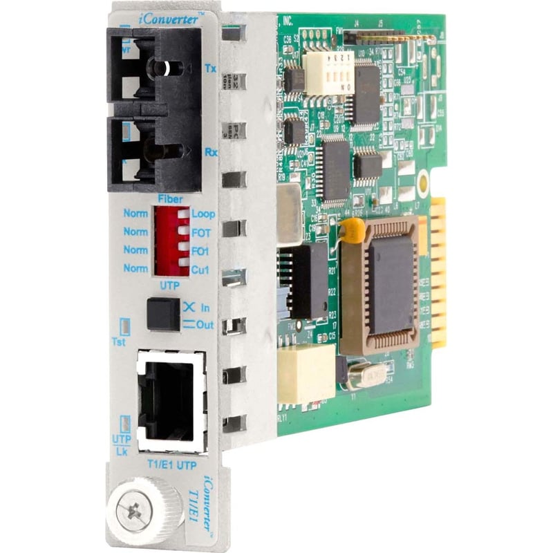 iConverter T1/E1 Fiber Media Converter RJ48 SC Single-Mode 60km Module
