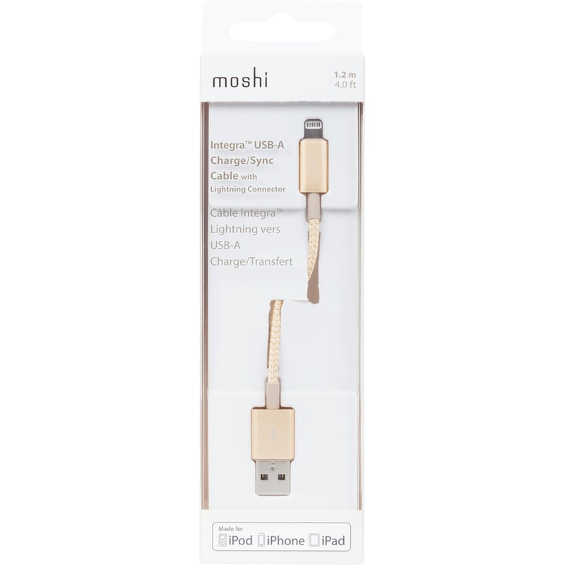 Moshi Integra Lightning Charge/Sync Cable 4 ft (1.2 m) - Satin Gold - Thumbnail 4