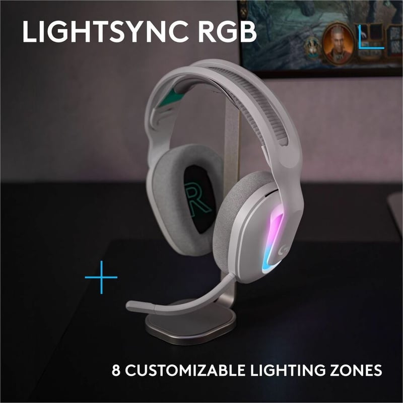 G522 LIGHTSPEED GAMING HEADSET WIRELESS RGB (WHITE) - Thumbnail 2