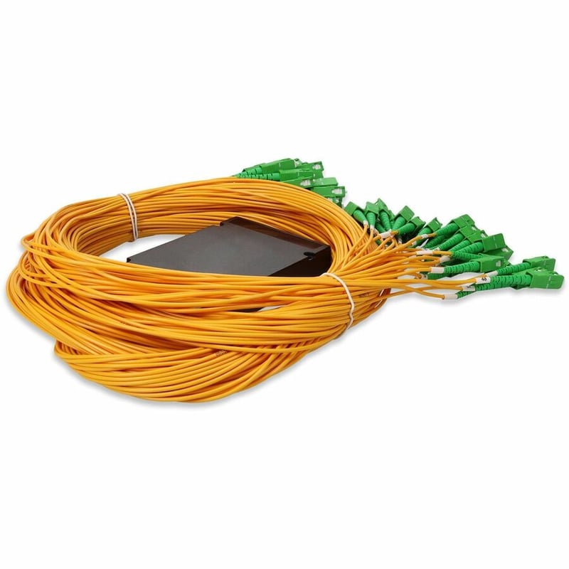 AddOn Single 1xASC 1x (Male) to 64xASC (Male) Yellow OS2 Simplex Fiber Splitter Box with 1.5m pigtails - Thumbnail 5