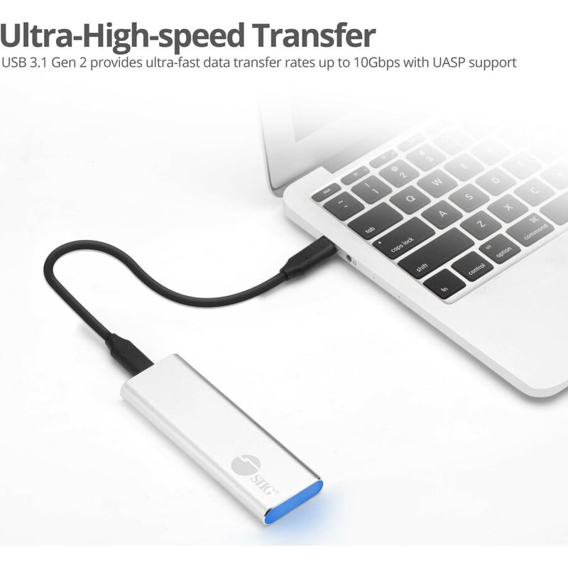 SIIG Drive Enclosure - USB 3.1 Type C Host Interface - UASP Support External - Silver - Thumbnail 5