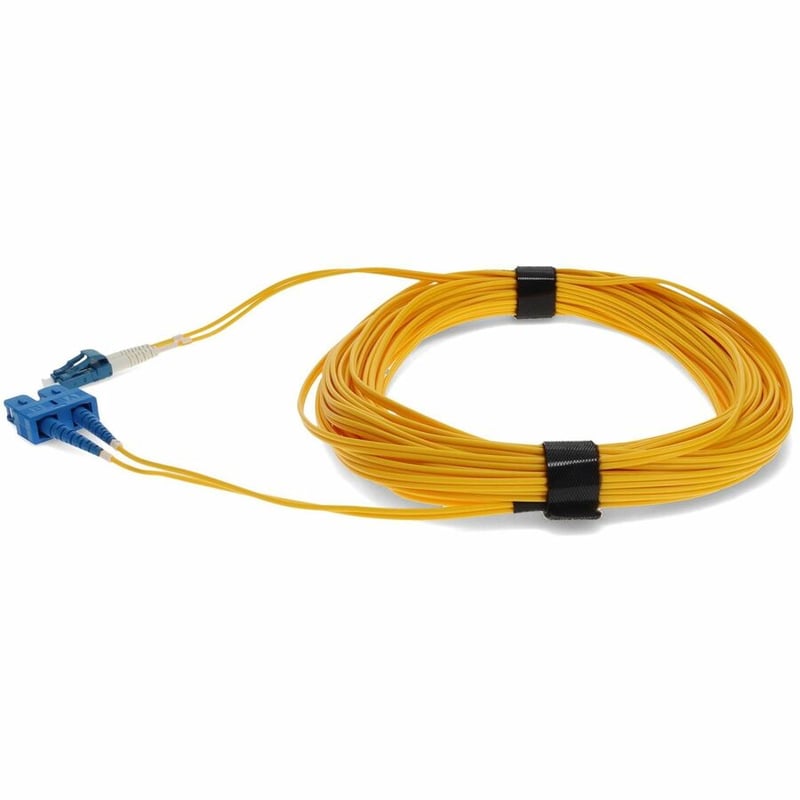 AddOn 25m USC to LC Yellow OS2 Duplex OFNR (Riser-Rated) SMF Fiber Patch Cable - Thumbnail 2