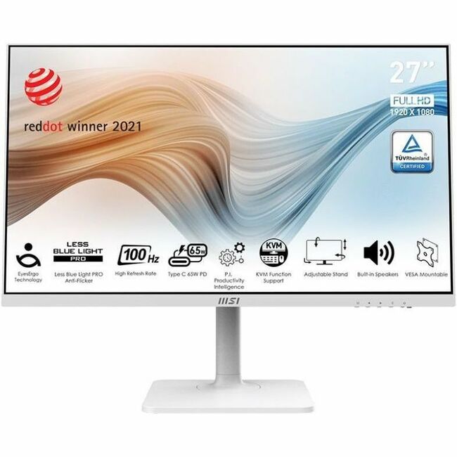 MSI Modern MD272XPW 27" Class Full HD LCD Monitor - 16:9 - Matte White - Thumbnail 1