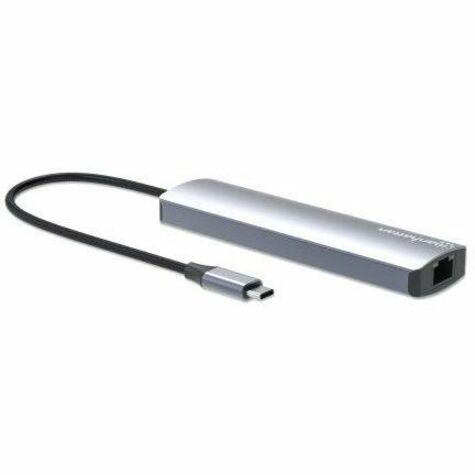 USB-C Dock/Hub with Card Reader, Ports (x5): Ethernet, HDMI, USB-A (x2) and USB-C, With Power Delivery (100W) to USB-C Port (Note additional USB-C wall charger and USB-C cable needed), USB 3.2 Gen 1, All Ports can be used at the same time, Universal - Thumbnail 2