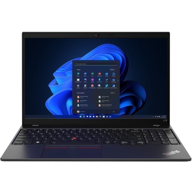 Lenovo ThinkPad L15 Gen 3 21C3004VUS 15.6" Notebook - Full HD - 1920 x 1080 - Intel Core i7 12th Gen i7-1255U Deca-core (10 Core) - 16 GB Total RAM - 512 GB SSD - Thunder Black - Thumbnail 1
